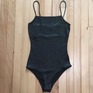 Topshop Sparkly Black Bodysuit